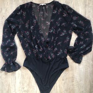 Sheer flowered bodysuit